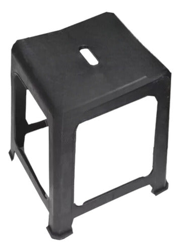 Moderplast Black Rectangular Plastic Stool 3