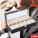 Watch Box with 6 Slots PU Leather Display Organizer 5