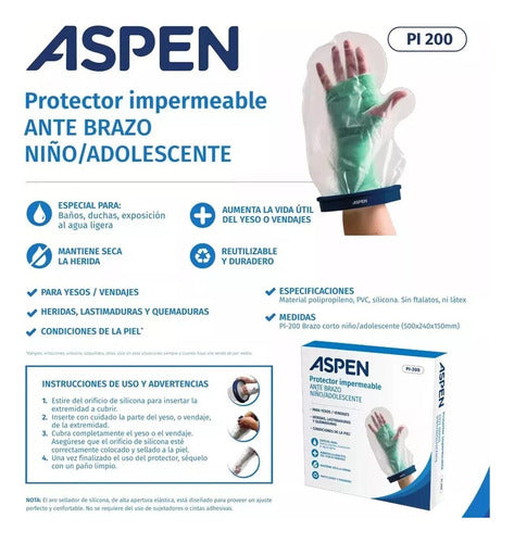 Protector Impermeable Yeso Antebrazo Aspen Niño/adolescente 3