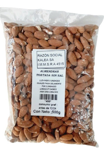 Almendras Tostadas Sin Sal 500gr 0