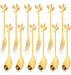 Home Love Set of 12 Golden Dessert Forks and Spoons with Floral Design 0