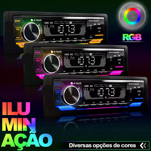 Controle Longa Distância Stetsom + Rádio Bluetooth Mp3 Usb 3