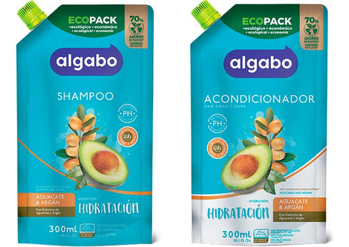 Algabo Avocado and Argan Shampoo + Conditioner 300ml Kit Set 0
