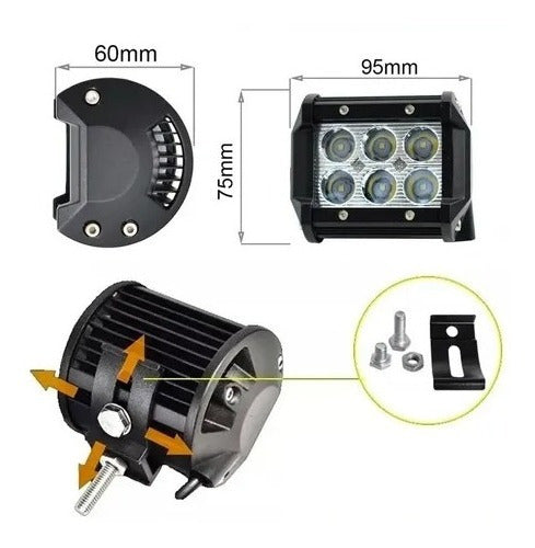 Barra Faro Led 6 Led 18 Watts Epistar 9,8 Cm De Largo 2