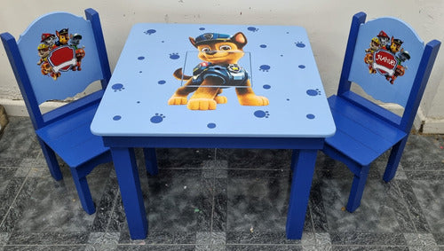 Personalized Wooden Children's Table and Chairs with Character Designs 21