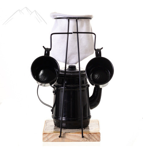 Coador Café Com Bule E Xicara Preto Bule 400ml 1