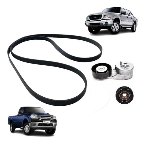 Kit Tensor Correa Polea Poly V Correa Para Ford Ranger 3.0 0