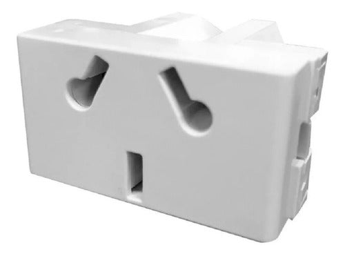 Jeluz Platinum 2P+T Socket Module White Pack of 10 0