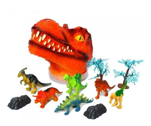 Toyshop Cabeza Dinosaurio Rex Frasco Con 10 Accesorios 2