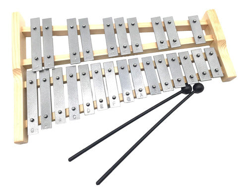 Xilofone De Alumínio Com 25 Teclas, Glockenspiel, Compacto, 4