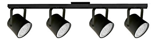 Ferrolux Theater Style AR111 Black PVC Spot Light Fixture with 89cm 4 Light Bar 0