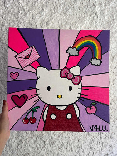 Kitty Love Acrylic on Canvas 3