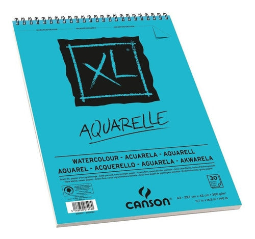 Bloco Papel Aquarela Canson Xl Aquarelle A3 300g 30 Folhas 0