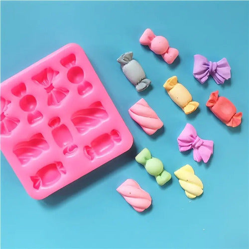 Fun Style Design Silicone Mold for Bows and Candy Cold Porcelain 2