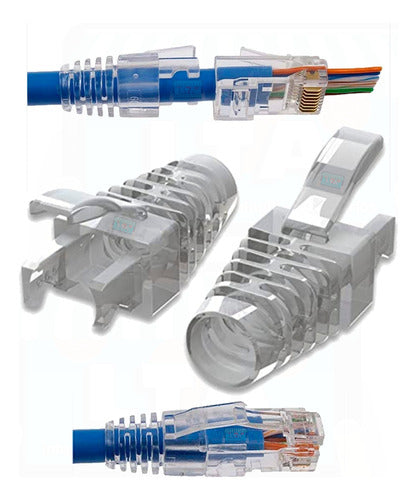 Alivio De Tensión Para Fichas De Red Rj45 Cat6 100 Unidades 1