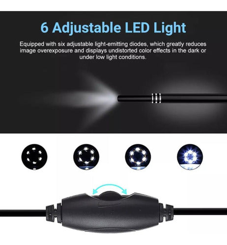 Endoscópio Auricular Usb 6 Leds - Limpeza Do Ouvido 2