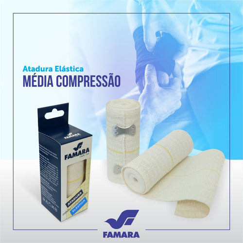 Kit 4 Atadura Elástica Média Compressão 10cm X 1,30m Branca 2