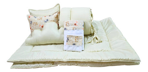 6-Piece Baby Cot Set: Quilt + Bumper + 3 Cushions + Sheets 10