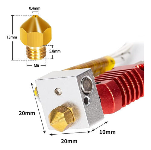 Tronxy Hot End Extruder Kit MK10, Nozzles 1