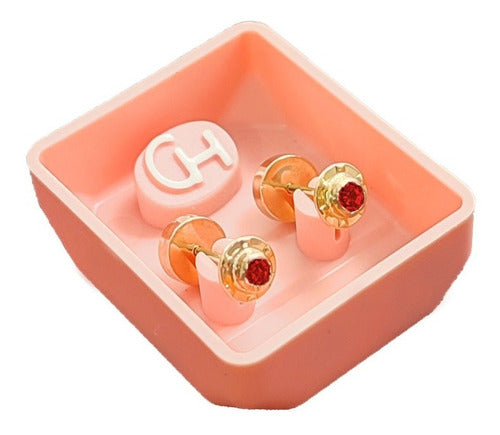 C&H Baby Gold 18k Stud Earrings with 4mm Premium Stone 0