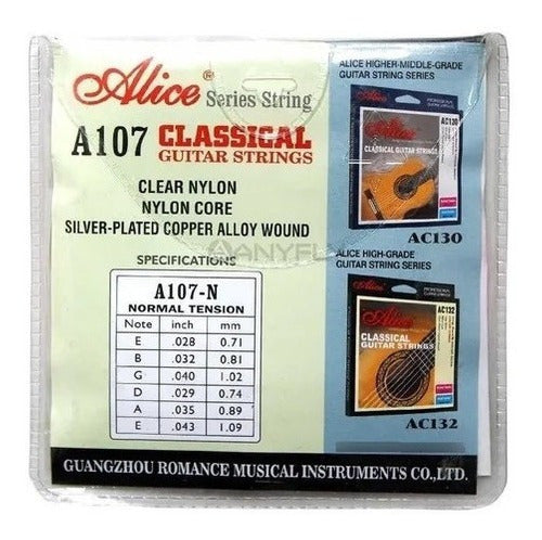 Juego Cuerdas Guitarra Nylon Alice A107n Cuota 1