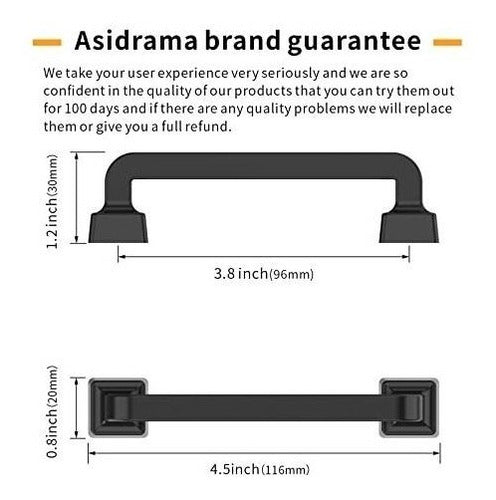 Asidrama 10 Pack 3.75 Inch Matte Black Kitchen Cabinet Handles 2