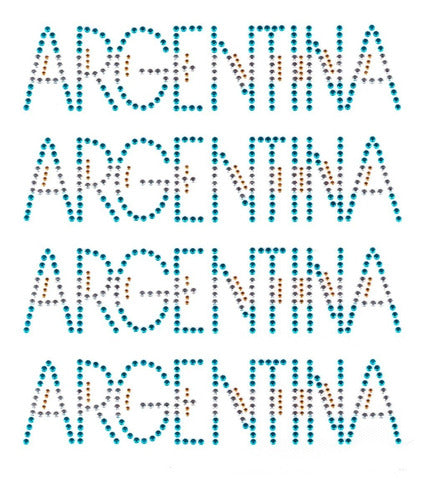 Argentina Word Hotfix Rhinestone Iron-On Sheet 4 Units 0