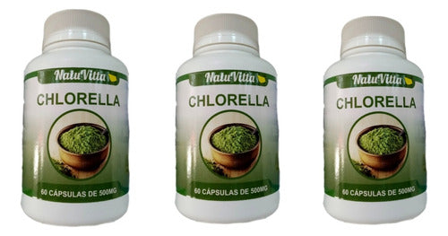 Nattu Vitta Pack Chlorella Pura 500mg Por Caps (180 Caps) Envío Gratis!! 0