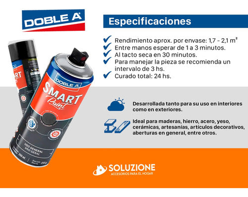 Doble A Smart Paint Matte Black General Use Aerosol Paint 350ml 6