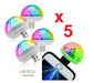 Set of 5 RGB LED Rhythm Audio Magic Balls for Parties - USB and OTG for Mobile Devices 2