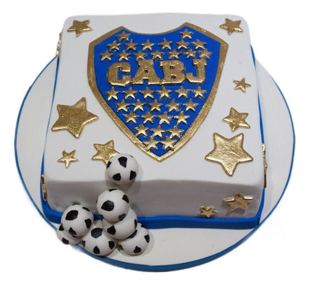 SS GOURMET Boca Juniors Golden Personalized Square Cake 0