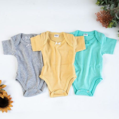 Leroy Set of 3 Short Sleeve Baby Bodysuits 0