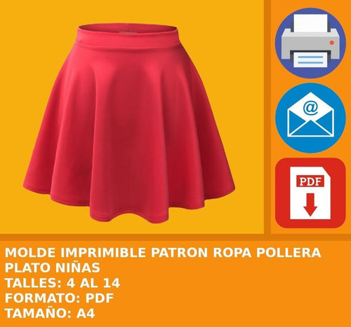 Molde Imprimible TRB: Printable Skirt Pattern for Girls - Promo 2x1 1