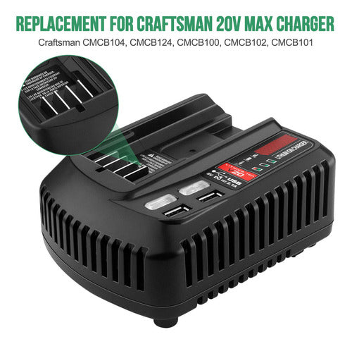 ADVTRONICS Cargador 20V Max CMCB104 Compatible Con Batería D 6