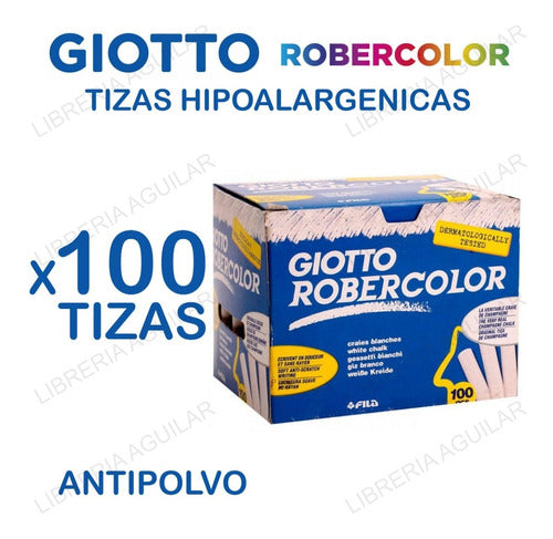10 Boxes of 100 White Robercolor Giotto Hypoallergenic Chalk 2