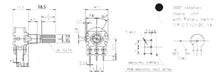 TWN 5 Logarithmic Potentiometers with Switch (16mm) 100k A100k 2