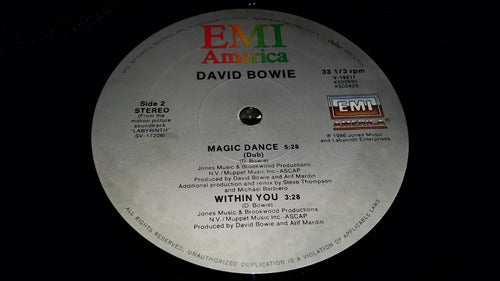 David Bowie Magic Dance (a Dance Mix) Vinilo Maxi Usa 1986 2