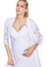 Vridda White Maternity Robe - Lace Detail 3