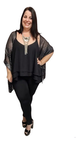 Simona Y Sus Petates Black Layered Chiffon Tank Top - Plus Sizes 4