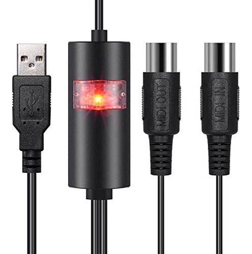 Lidivi Midi A Usb Cable De Entrada / Salida Interfaz Midi, T 0