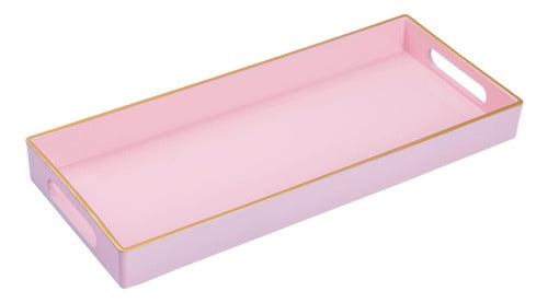 Maoname Pink Vanity Tray, Bathroom Counter Tray 0