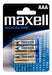 Maxell AAA Alkaline Batteries Pack of 4 Units 0