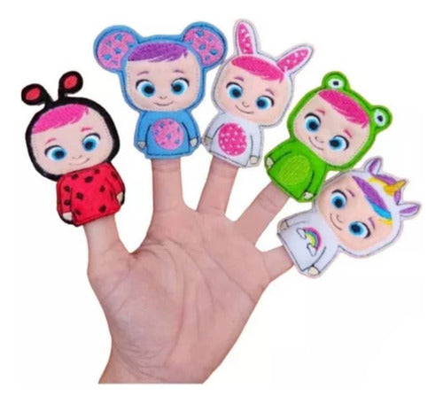 Cry Babies Finger Puppets Set X5 Embroidered 0