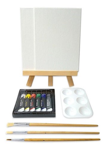 Artistic School Drawing Kit with Easel, Acrylics, and Brushes #1 0