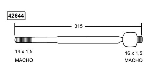 VW Rack End Ctr Vw Cross Fox 05-10 0