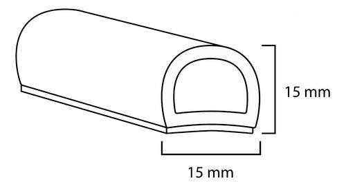 Burlete Adhesivado Media Caña Goma Esponja 15mm X 15mm X 5mt 1
