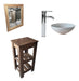 Rustic Wooden Vanity Set with Porcelain Basin + Faucet and Mirror 10