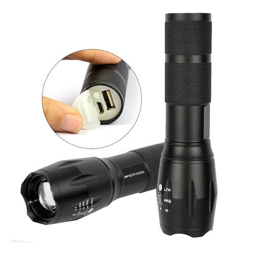 Powerful Rechargeable Tactical Military LED Flashlight Hunting Fishing Zoom Kit 4