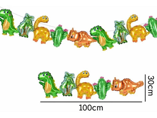 Globos Guirnalda De Globos Dinosaurios Mide Un Metro - Metalizado 1