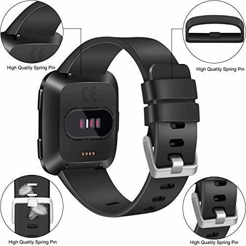 3 Mallas Para Fitbit Versa/2/lite Small Negro/gris/bco. 4